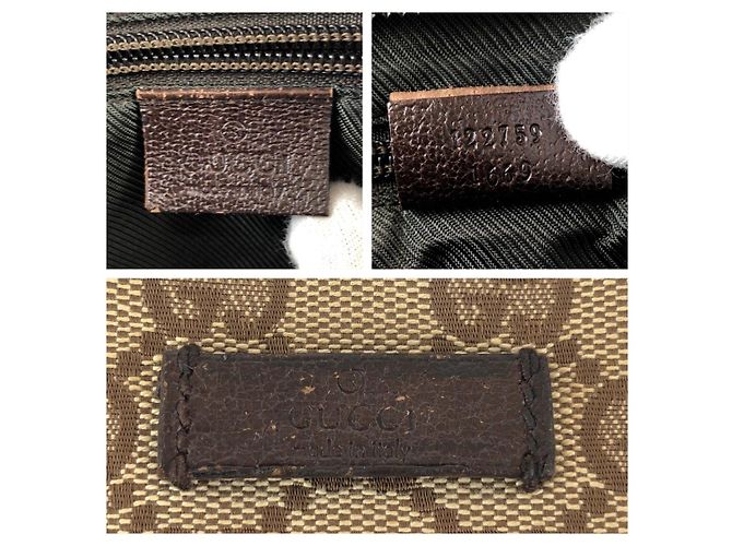 Borsa Messenger Gucci GG Canvas e Pelle Marrone - vista 5