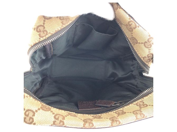 Borsa Messenger Gucci GG Canvas e Pelle Marrone - vista 9