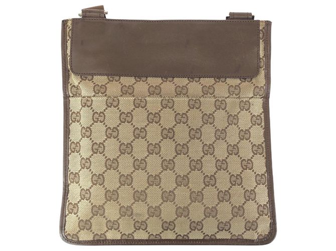 Borsa a Spalla Pochette in Tela GG e Pelle Gucci Marrone - vista 2