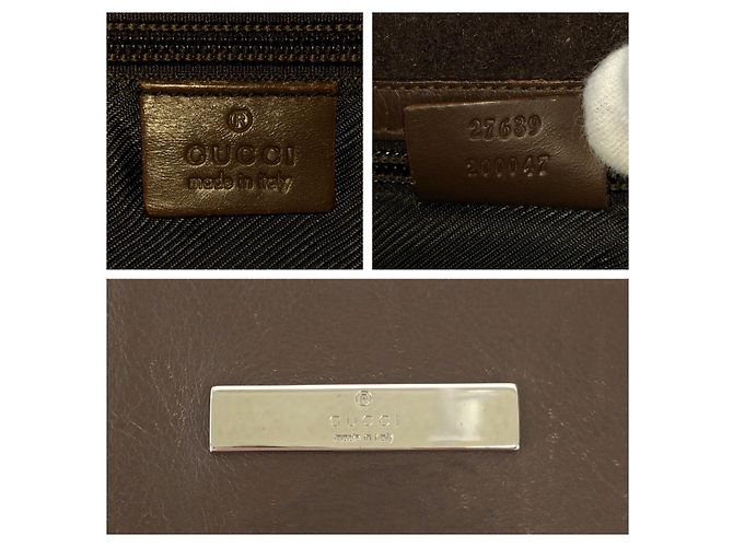 Borsa a Spalla Pochette in Tela GG e Pelle Gucci Marrone - vista 4
