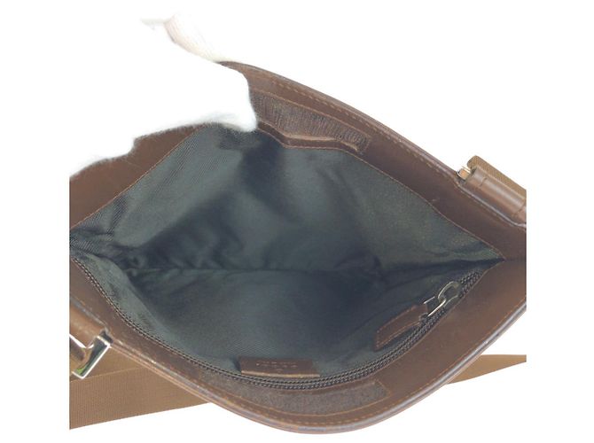 Borsa a Spalla Pochette in Tela GG e Pelle Gucci Marrone - vista 9