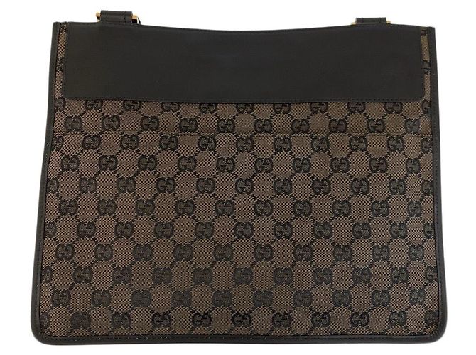 Borsa a tracolla Gucci GG Canvas e pelle Marrone - vista 2