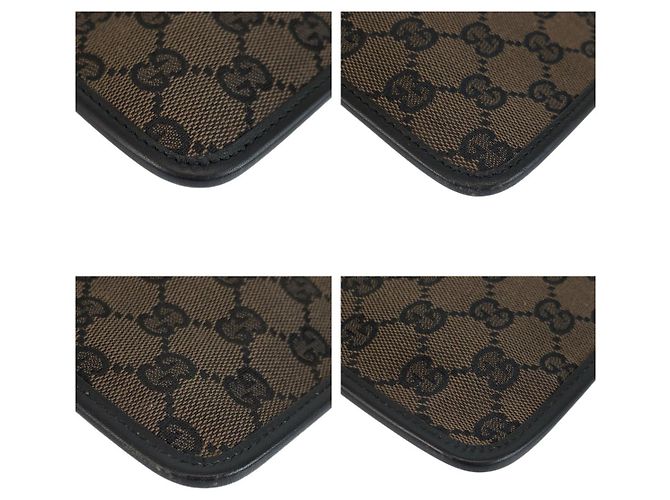 Borsa a tracolla Gucci GG Canvas e pelle Marrone - vista 3