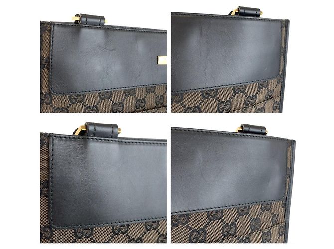 Borsa a tracolla Gucci GG Canvas e pelle Marrone - vista 5