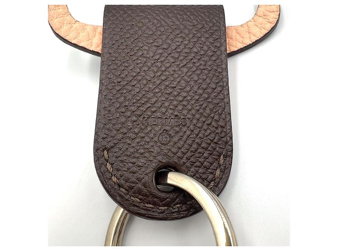 Ring Hermès Portachiavi HERMES Petite Ash Porte-Clé Trous Marrone - vista 3