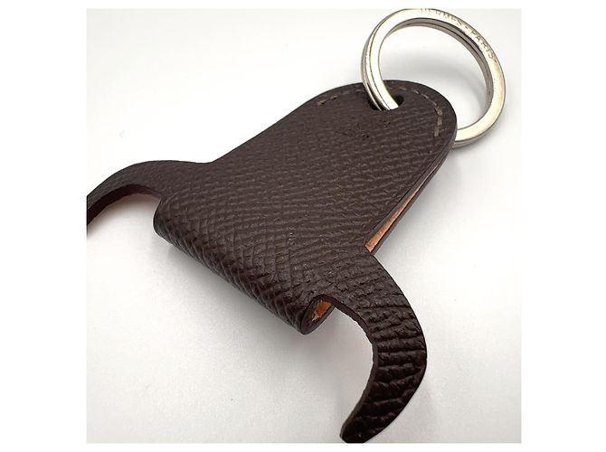 Ring Hermès Portachiavi HERMES Petite Ash Porte-Clé Trous Marrone - vista 7