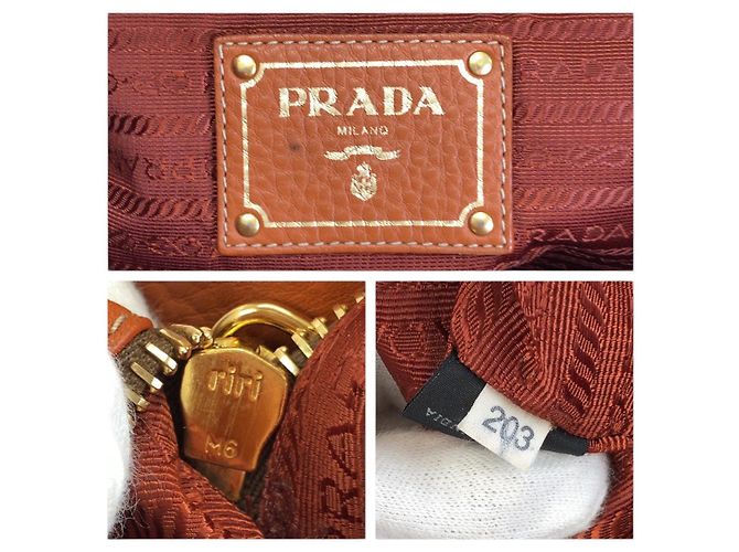 Prada Vitello Daino Leder 2way Tote Bag Braun - Ansicht 4