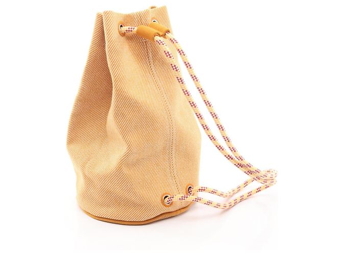 Borsa duffle in lana Hermès Epopee Arancione - vista 5