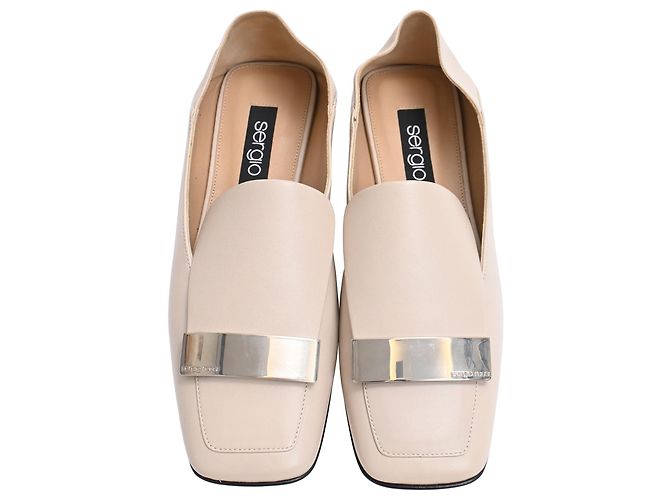 Mocassini Sergio Rossi SR1 Convertible in pelle di agnello beige - vista 5