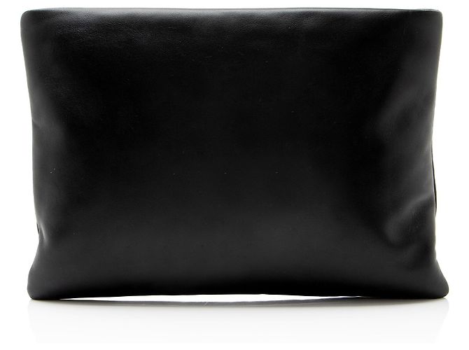 Saint Laurent Puffy Pouch in agnello Nero - vista 3