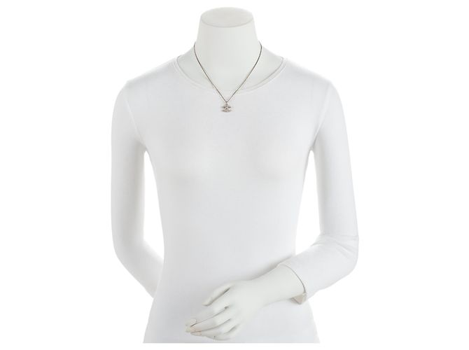 Gabrielle Collana Chanel Crystal CC Argento Metallico - vista 2