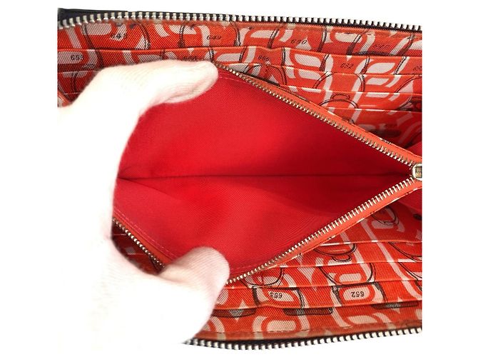 Portafoglio lungo in seta e struzzo Azap di Hermès Blu - vista 5