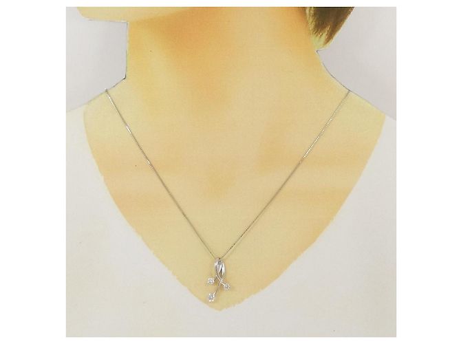 Autre Marque Collana di Diamanti PT900 PT850 Argento - vista 6