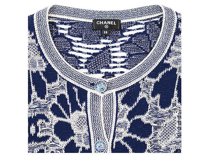 Timeless Cárdigan Chanel P63038 de lana y algodón Azul - vista 9