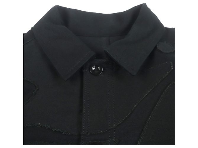 Sacai Moleskin Embroidered Patch Jacket Cotton Jacket Black - view 2