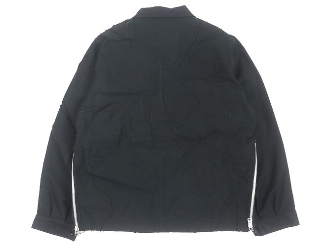 Sacai Moleskin Embroidered Patch Jacket Cotton Jacket Black - view 3