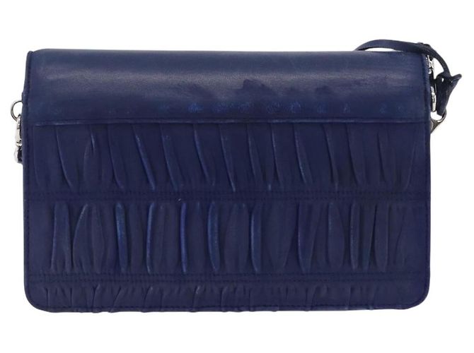 Prada Gaufre Flap Nappa Leather Medium Blu - vista 2