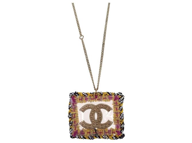 Pendente quadrato CC in metallo Chanel D'oro - vista 2