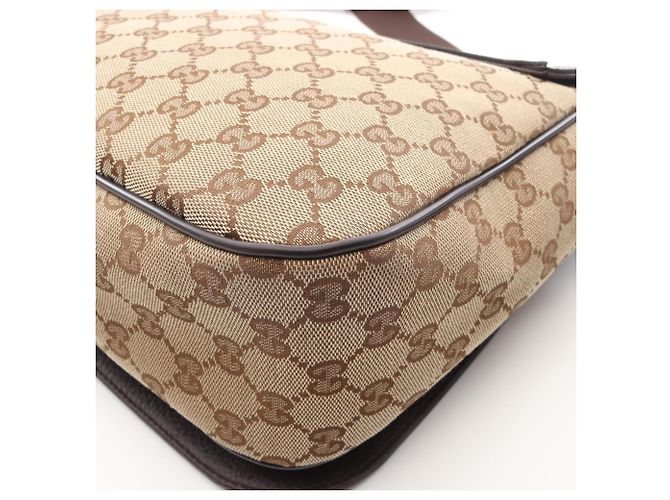 Borsa a Spalla Gucci GG Canvas Marrone Beige - vista 5