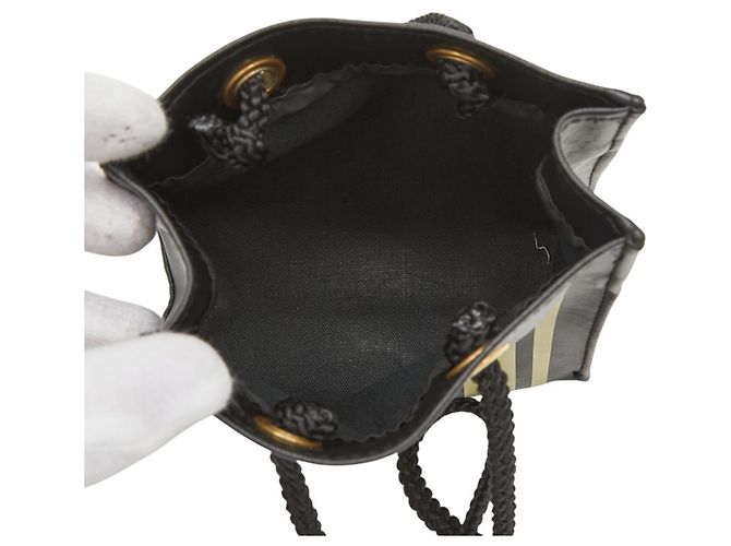 Borsa Fendi Fazzuolo Mini Nero Giallo - vista 8