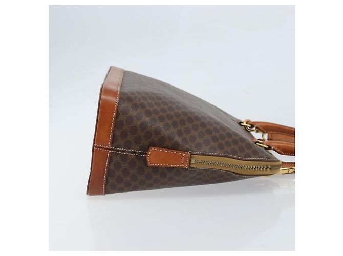Céline Celine Vintage Macadam Canvas and Leather Marrone - vista 3