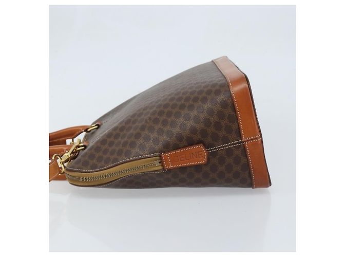 Céline Celine Vintage Macadam Canvas and Leather Marrone - vista 4