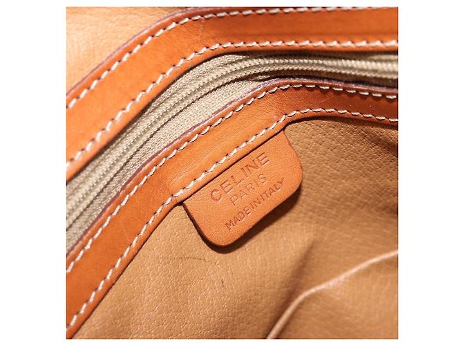 Céline Celine Vintage Macadam Canvas and Leather Marrone - vista 7