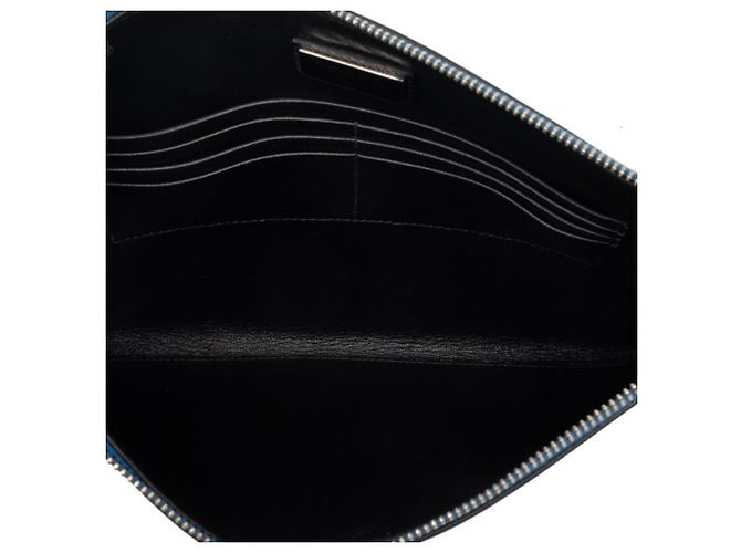 Saffiano Clutch e Borsa a Spalla Prada Brick Marine Style Bianco Blu - vista 4