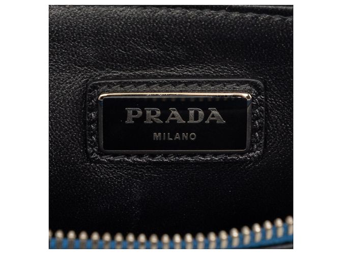Saffiano Clutch e Borsa a Spalla Prada Brick Marine Style Bianco Blu - vista 5