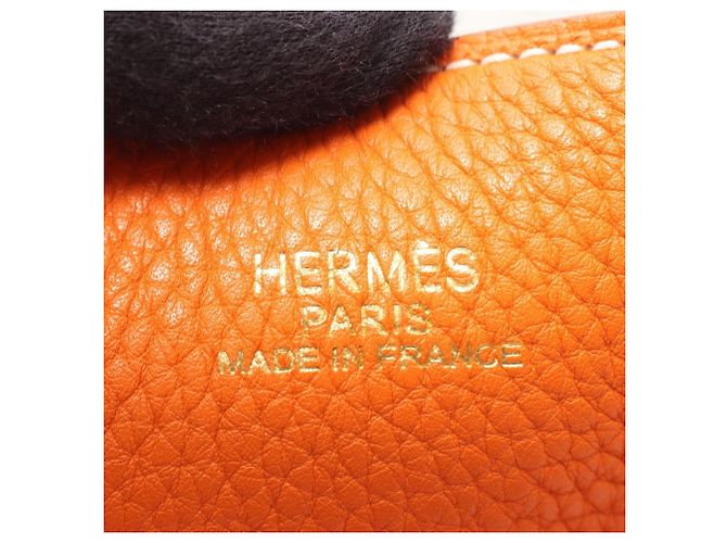Hermès Borsa Tote Hermes Double Sens 45 Marrone Arancione Grigio - vista 4