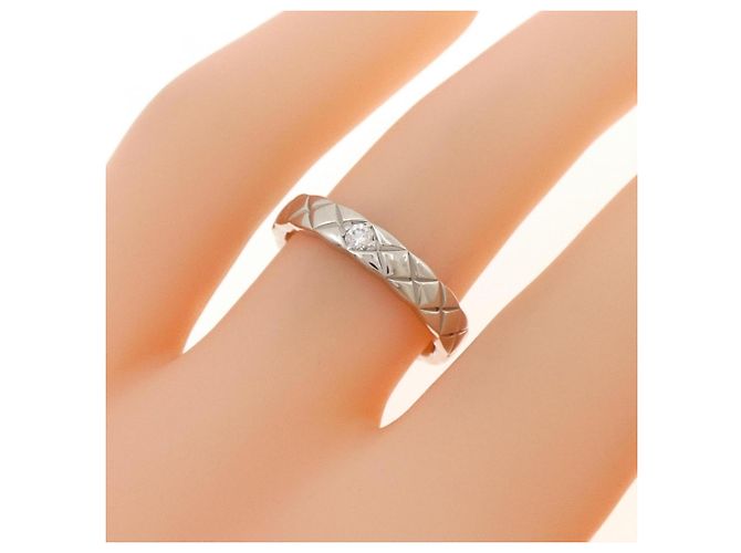 Anello Chanel Coco Crush Medium Band in Platino e Diamante - vista 5