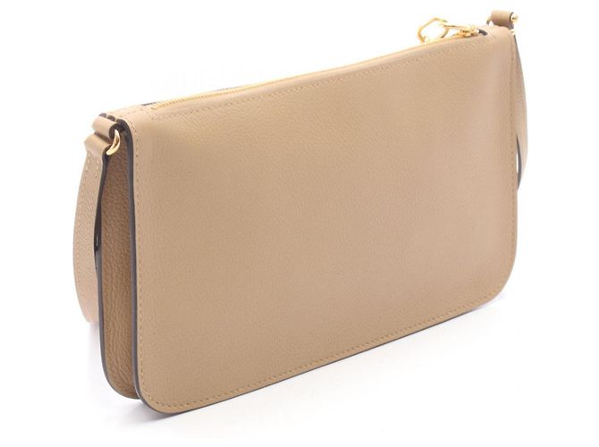 Hermès Borsa a tracolla Hermes Zip Ango To Go Chaine d'Ancre Marrone - vista 2
