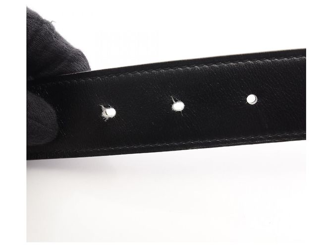 Hermès Hermes H O Carre Reversible Leather Belt for Men Brown Black - view 9