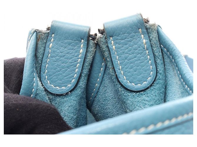Hermès Borsa a tracolla Hermes Evelyne 3 Trois PM Blue Jean - vista 12