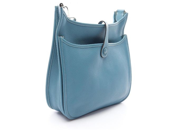 Hermès Borsa a tracolla Hermes Evelyne 3 Trois PM Blue Jean - vista 2