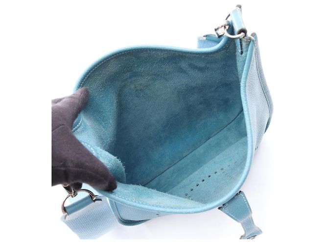 Hermès Borsa a tracolla Hermes Evelyne 3 Trois PM Blue Jean - vista 3