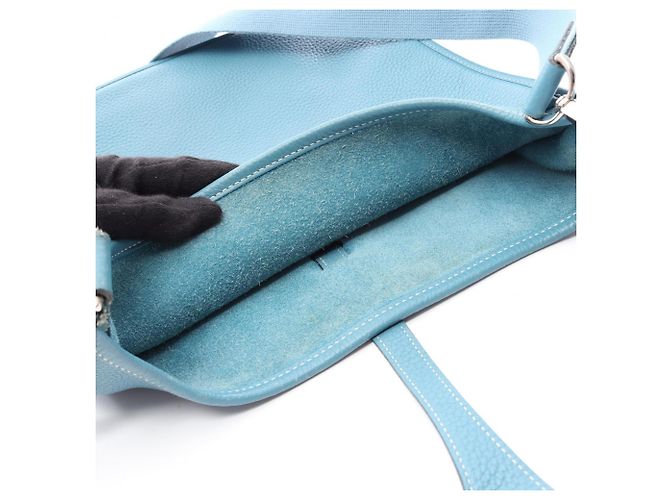 Hermès Borsa a tracolla Hermes Evelyne 3 Trois PM Blue Jean - vista 6