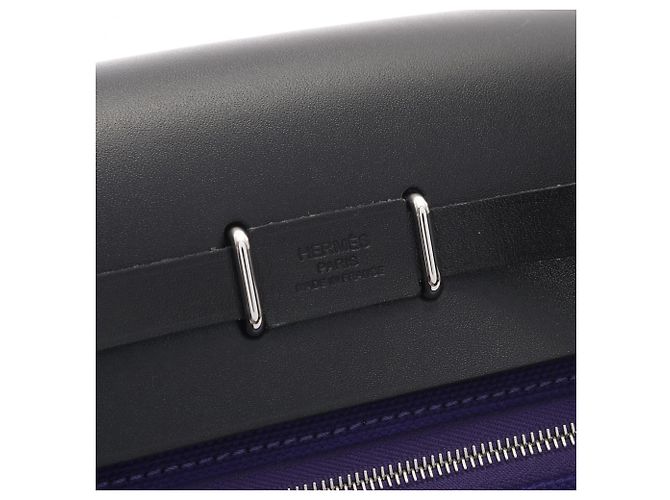 Borsa a tracolla Hermès Herbag Zip Mini Nero Porpora - vista 4