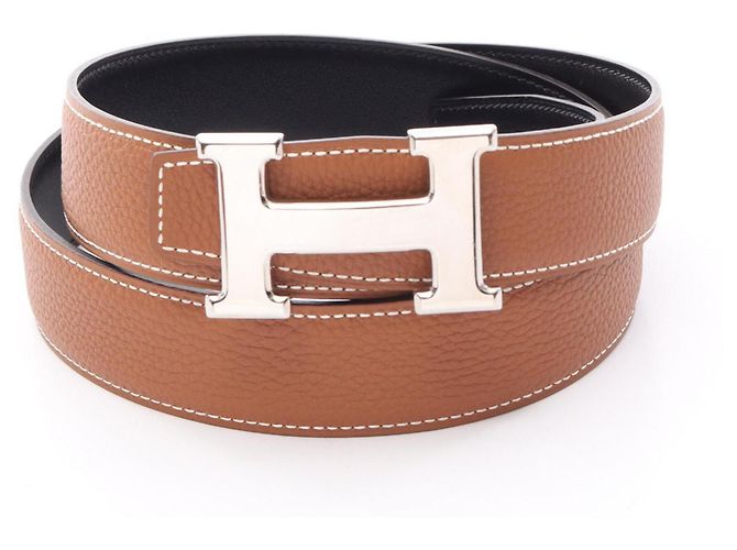 Hermès Hermes Constance H-belt Reversibler Ledergürtel für Herren Braun Schwarz - Ansicht 5