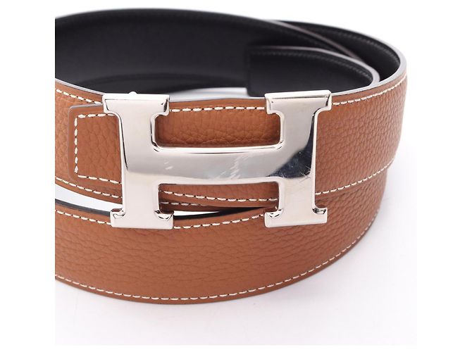 Hermès Hermes Constance H-belt Reversibler Ledergürtel für Herren Braun Schwarz - Ansicht 6
