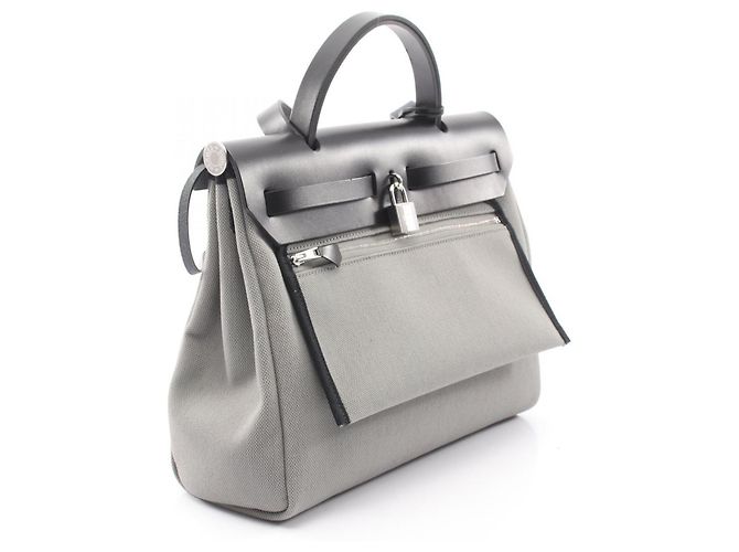 Hermès Borsa Hermes Herbag Zip PM Marrone Nero - vista 2