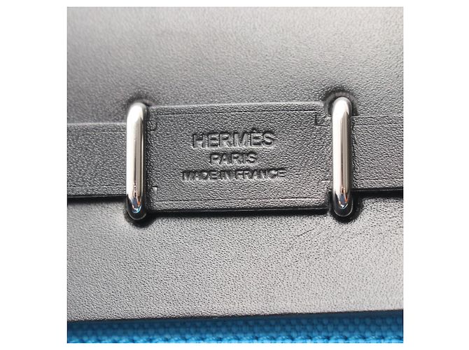 Borsa a tracolla Hermès Herbag Zip Mini Nero Blu - vista 4