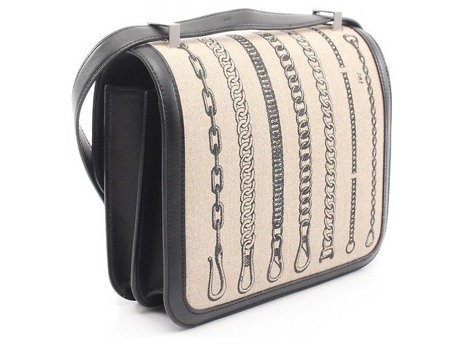 Hermès Borsa a tracolla Hermes Constance 3 24 Descheine Nero Beige - vista 2
