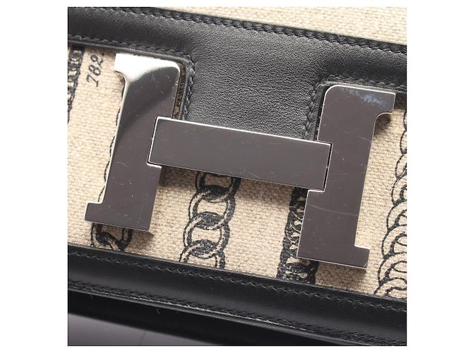 Hermès Borsa a tracolla Hermes Constance 3 24 Descheine Nero Beige - vista 6