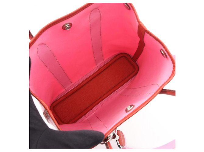 Hermès Borsa Tote Hermes Garden File PM Pink Rouge Duchesse Rosa Bordò - vista 3