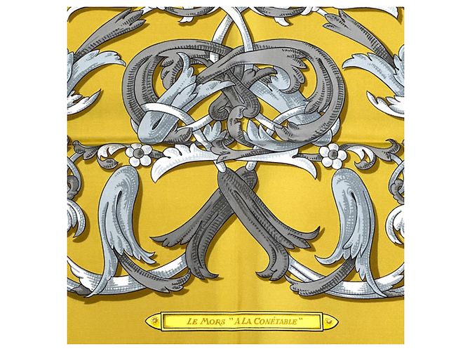 Hermès Carré 90 Seidentuch Mehrfarben Gelb - Ansicht 2