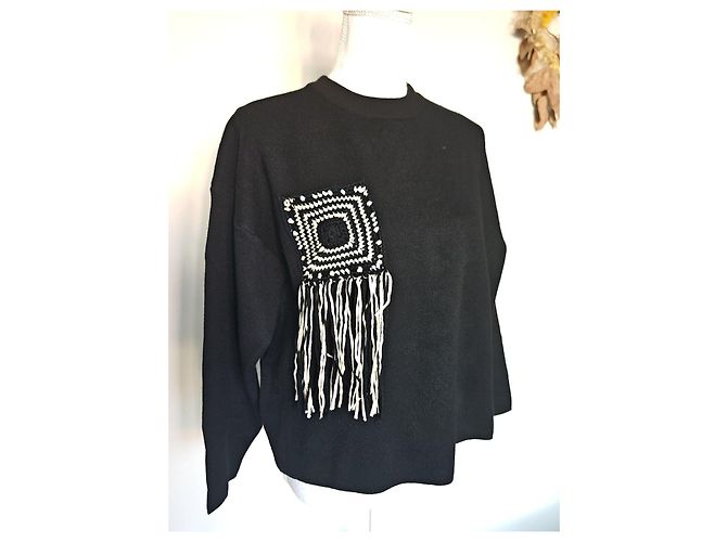 Autre Marque Jersey Moewy negro detalle ganchillo - vista 12