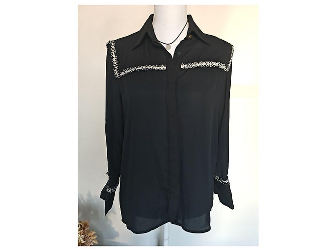 Blusa Zara Nera con Dettagli Testurizzati Nero - vista 11