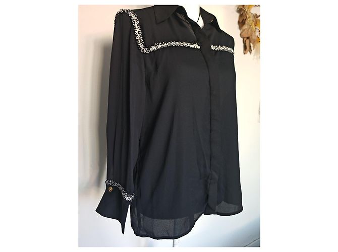Blusa Zara Nera con Dettagli Testurizzati Nero - vista 13