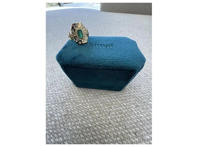 Autre Marque Anello Kimai in oro giallo 18k smeraldo e diamante D'oro Verde - vista 10
